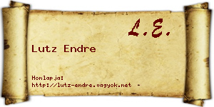 Lutz Endre névjegykártya